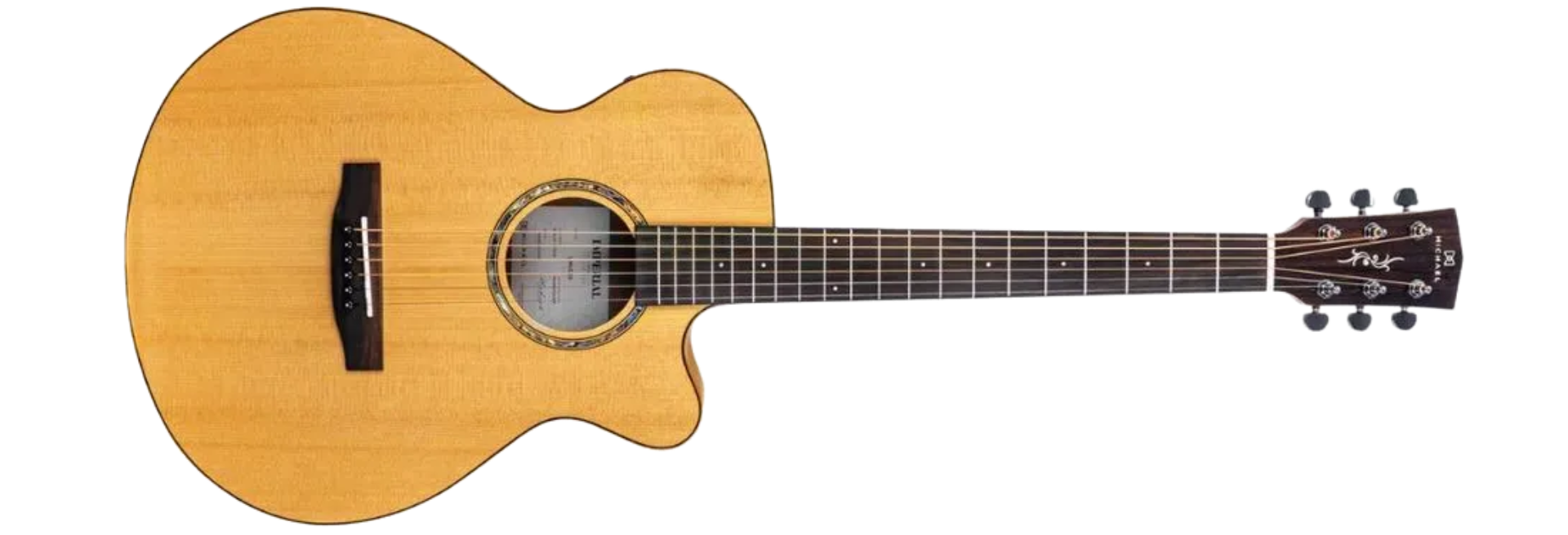Violão Eletroacústico Aço Michael VMI320 Imperial Mini Jumbo NAT Natural com Tampo Spruce e Equalizador 3 Bandas