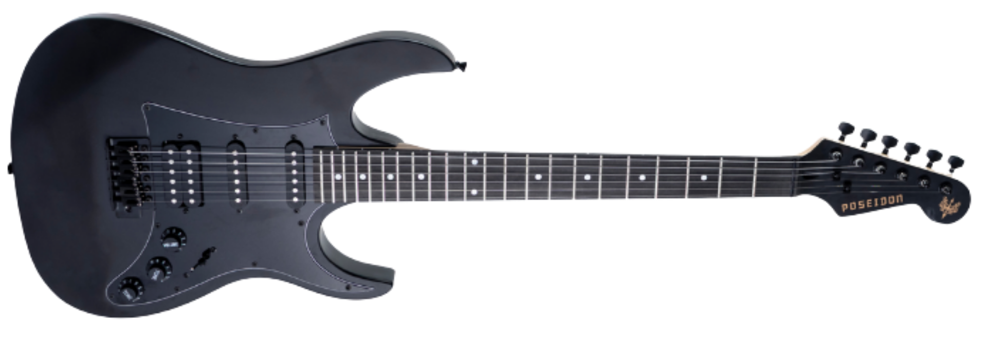 Guitarra Marquês GT-171BKS Poseidon BKS Preto Fosco HSS com Corpo Cedro Ponte Tremolo Standard e Tarraxas Blindadas
