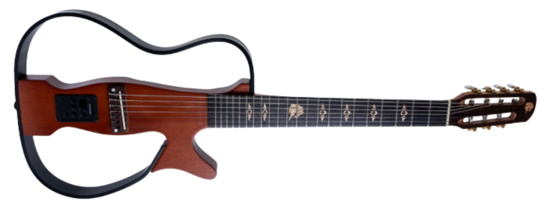 Violão Eletroacústico Nylon Marquês 7-VN-133CTSEQ Castanho Fosco Vazado 7 Cordas com Fishman Clasica III