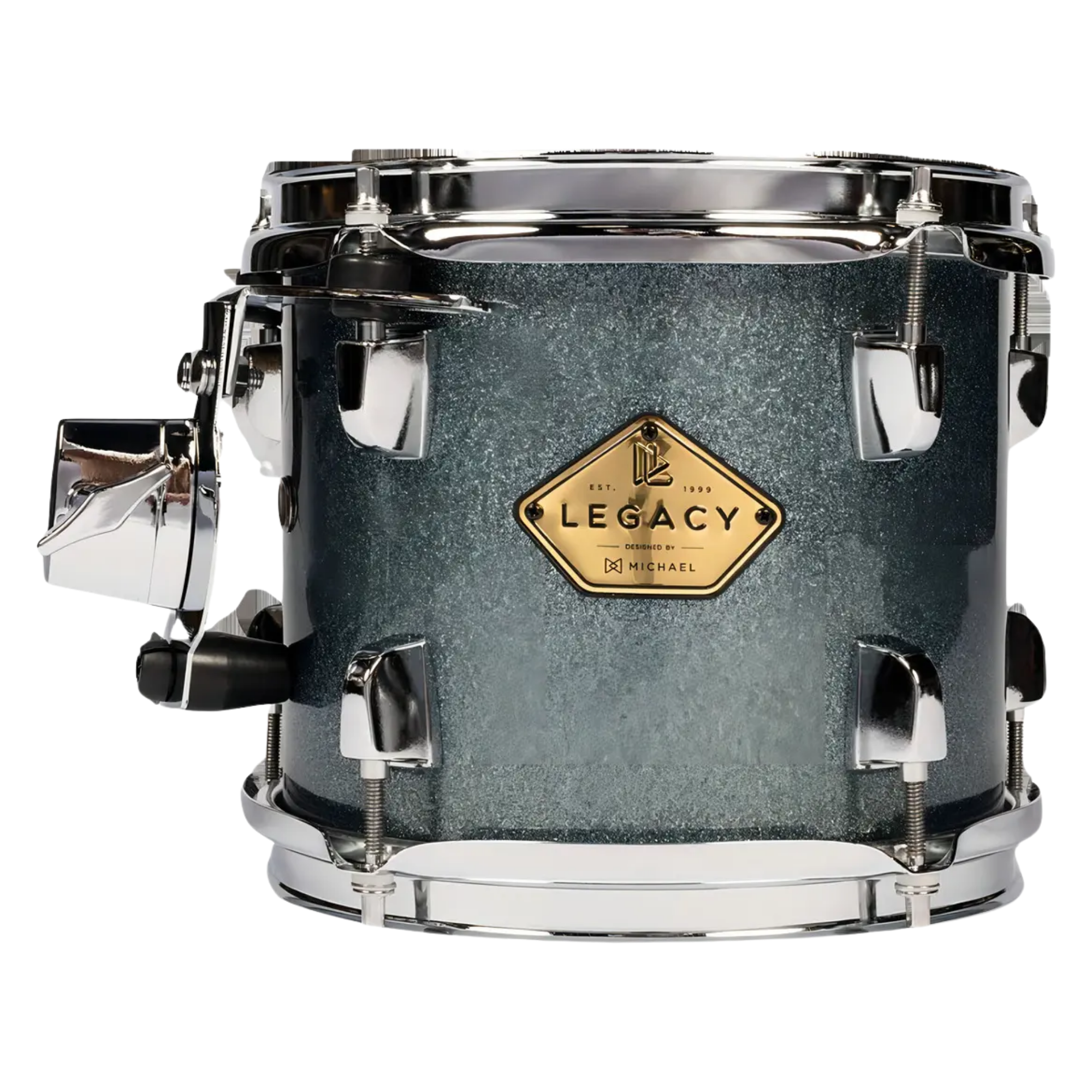 Tom para Bateria Michael Legacy DMLT0807 SMB Sparkle Marine Blue 8" x 7" Casco Poplar com Suspensão M.S.3 e Holder