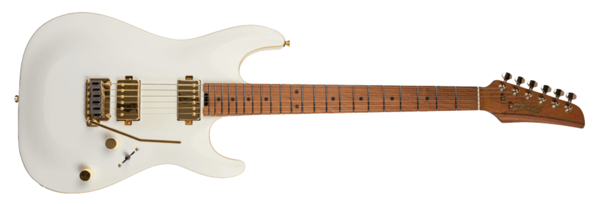 Guitarra Seizi Katana Aura HH White Storm Satin com Jutsu Alnico V Trastes Inox Ponte 2 Pivôs e Bag 10361196