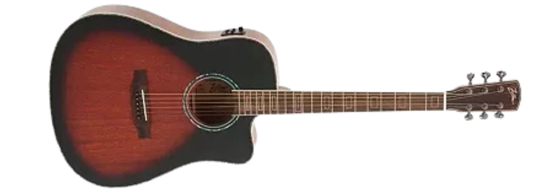Violão Eletroacústico Aço Zellmer Heritage Brown Burst Fosco com Cutaway e Bag