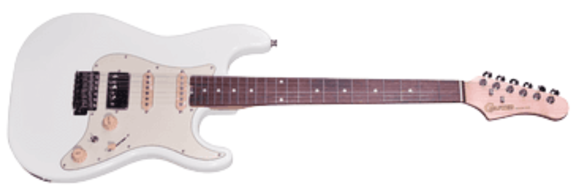 Guitarra Crafter Modern Sera S White Corpo em Alder Escala em Inox 22 Trastes HSS Tremolo Vintage
