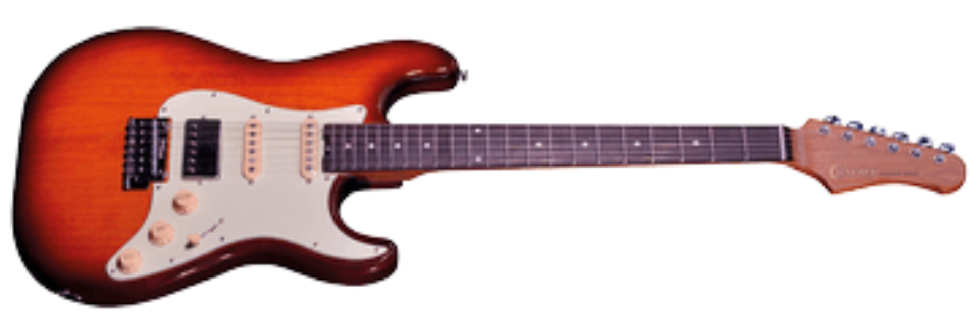 Guitarra Crafter Modern Seoul II S Sunburst Corpo em Alder Escala em Rosewood Braço Maple VVS HSS Tremolo Vintage