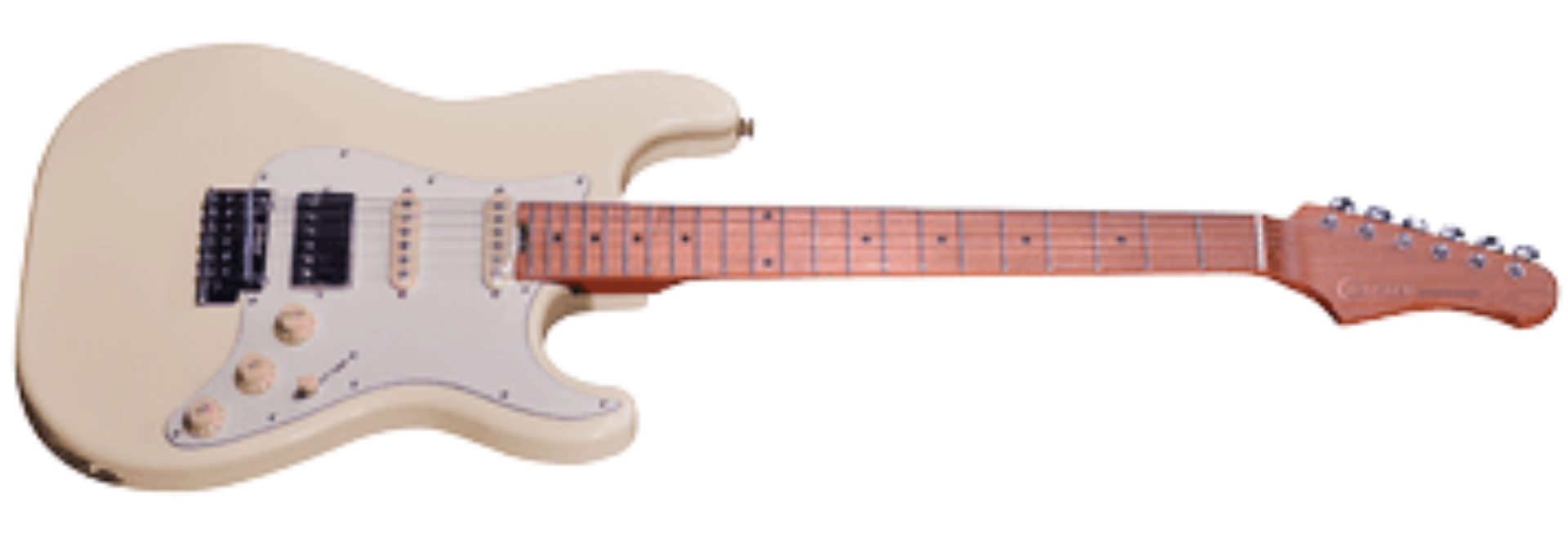 Guitarra Crafter Modern Seoul II S Malty White Corpo em Alder Braço Maple Escala Maple VVS HSS Tremolo Vintage