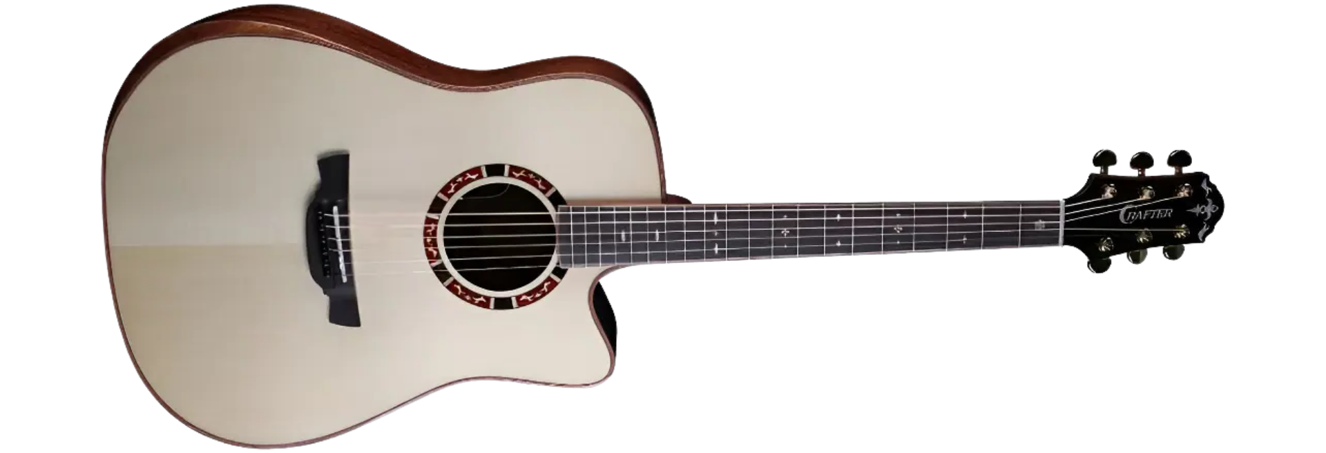 Violão Eletroacústico Aço Crafter VL D16CE Pro Folk Cutaway Natural com DS-2 Pro e Bag