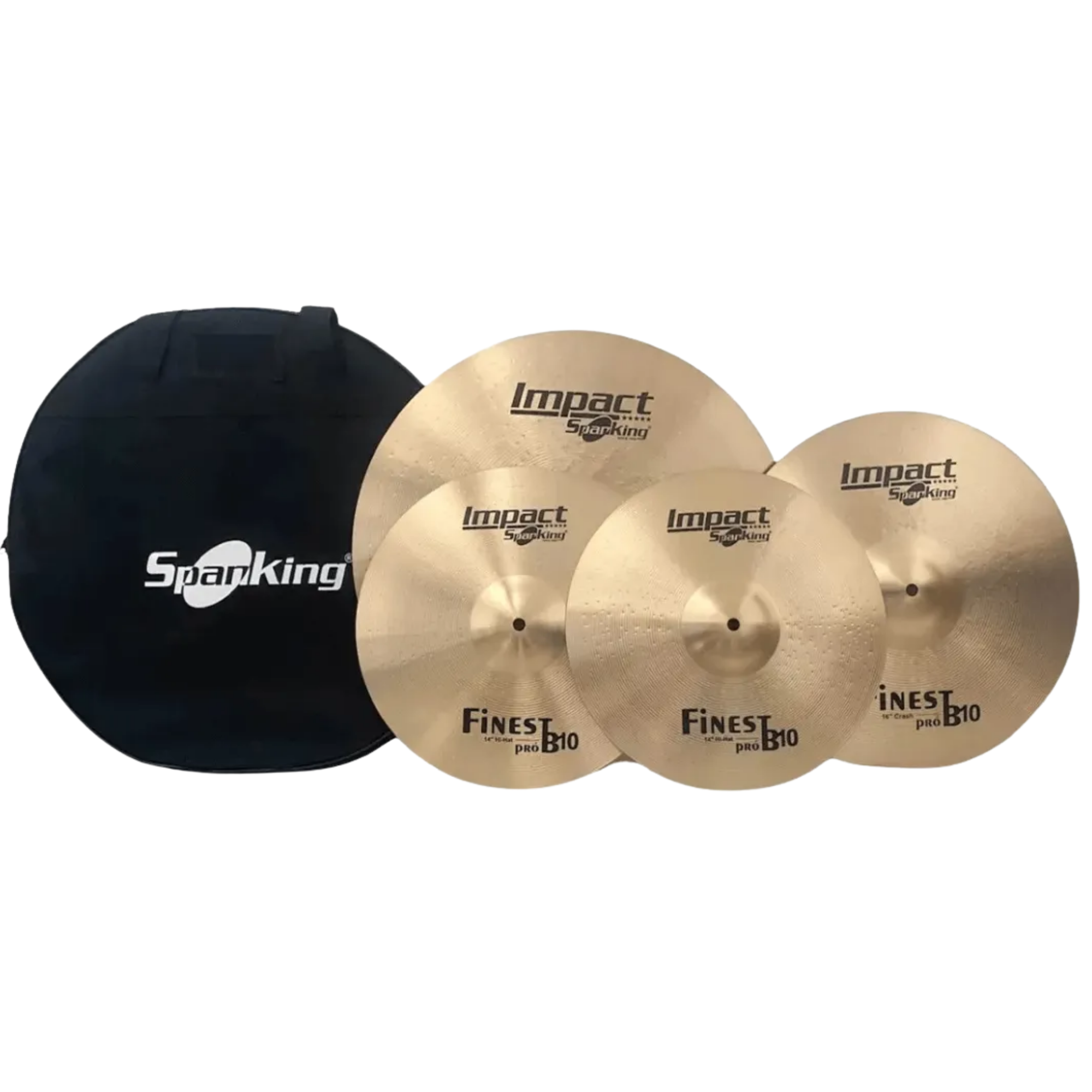 Kit de Pratos Impact Finest B10 Spanking 14" 16" 18" e 20" com Bag