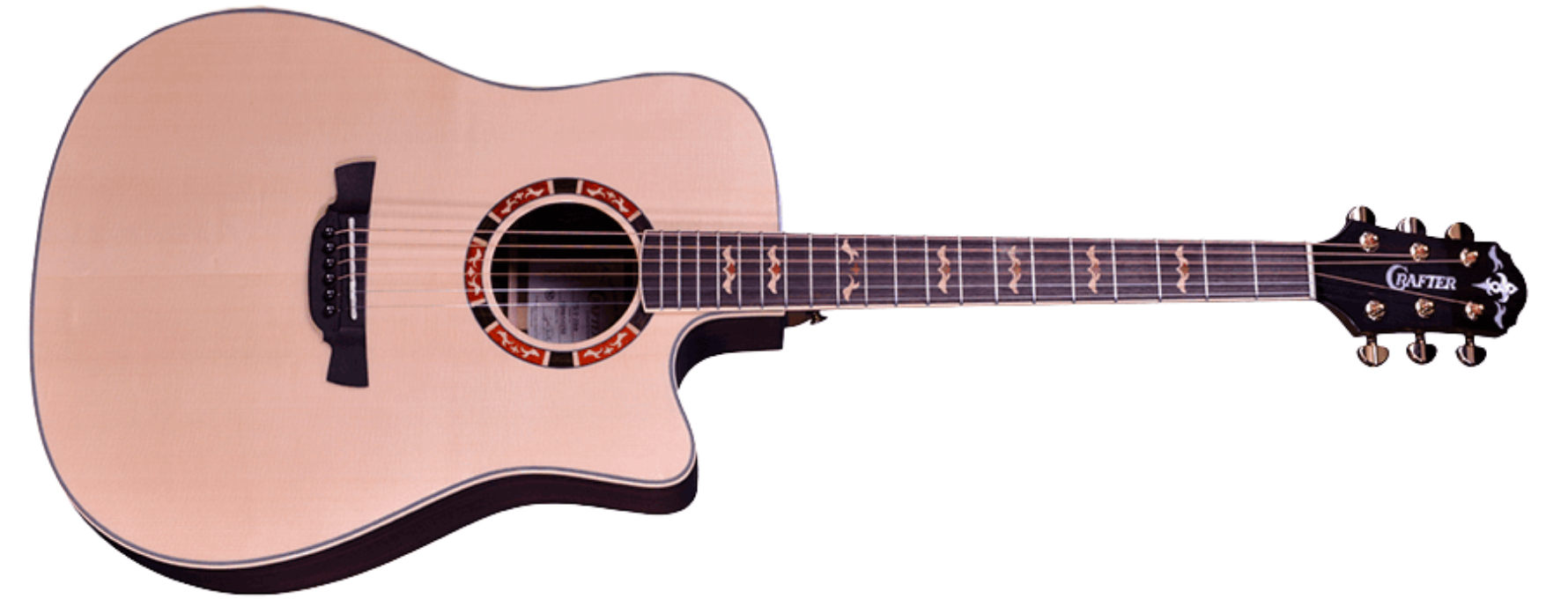 Violão Eletroacústico Aço Crafter STG D-20CE Pro Folk Cutaway com Equalizador DS-2 Pro e Bag