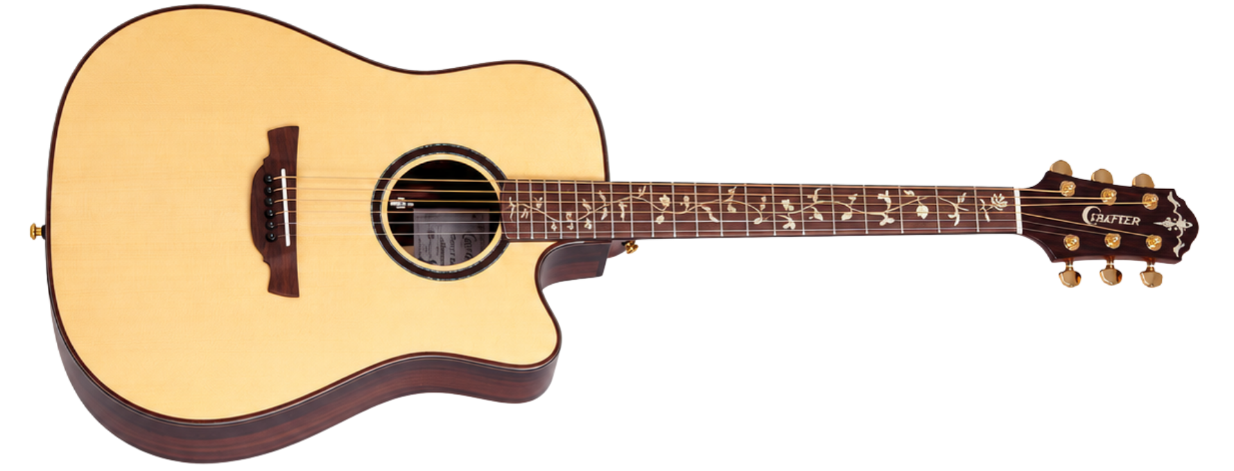 Violão Eletroacústico Aço Crafter STG D-28CE Pro Folk Cutaway com Equalizador DS-2 Pro e Bag