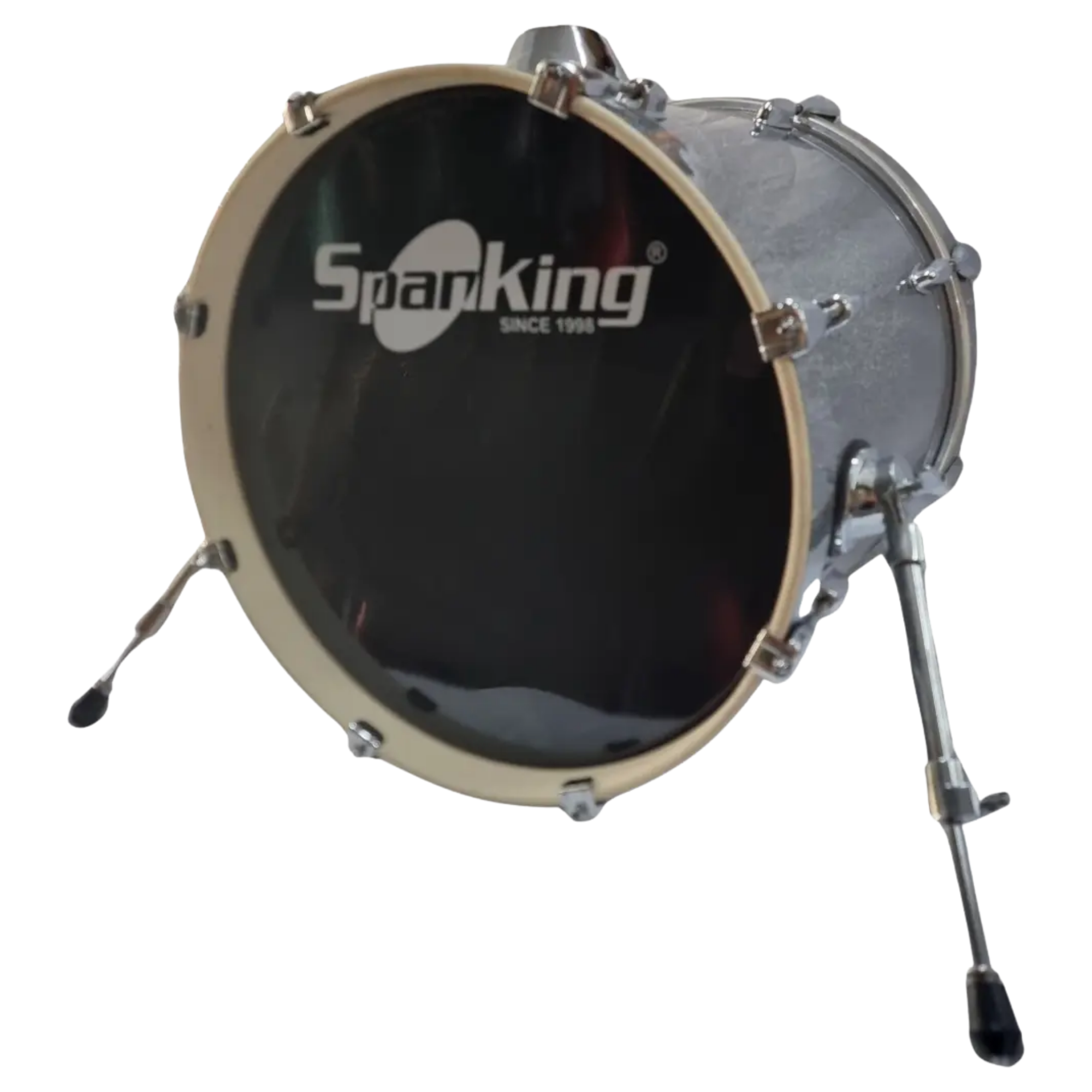 Bumbo para Bateria 18x16 Spanking Silver Sparkle Aro de Madeira 8 Afinações
