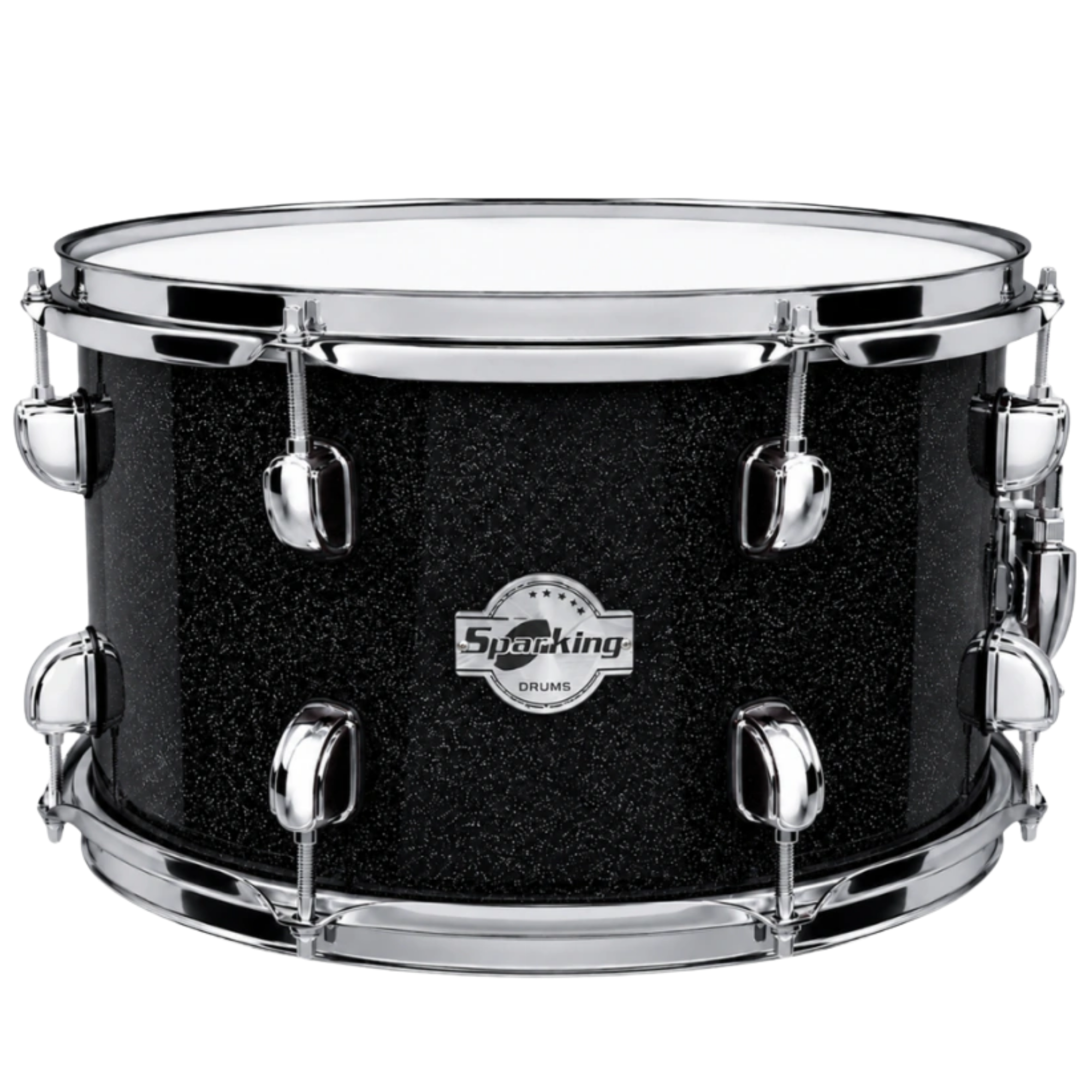 Caixa para Bateria Spanking 13x7 Black Sparkle 08 Afinações Aro 2,00mm