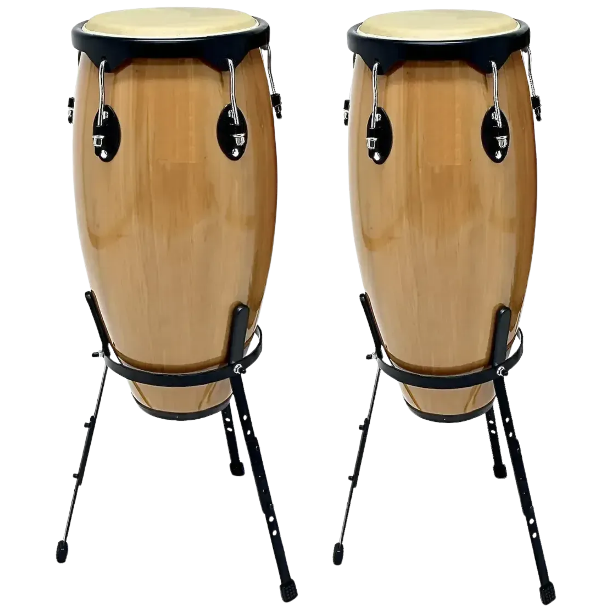Par de Congas Zellmer Tumadora 10” e 11” NAT Natural com Tripé