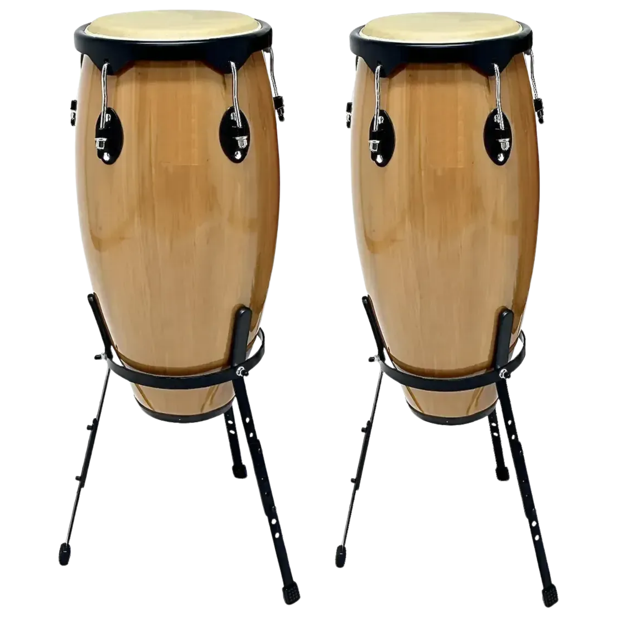 Par de Congas Zellmer Tumadora 10” e 11” NAT Natural com Tripé