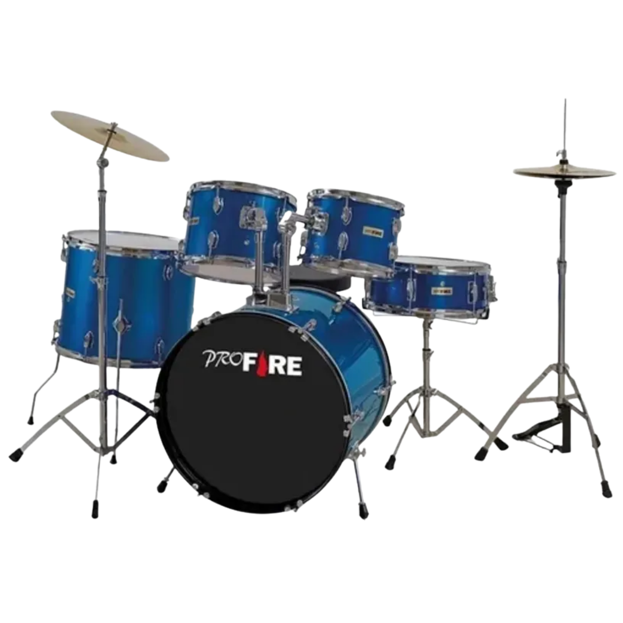 Bateria Acústica Pro Fire Bumbo 20” BL Blue Azul Completa com Ferragens Cromadas