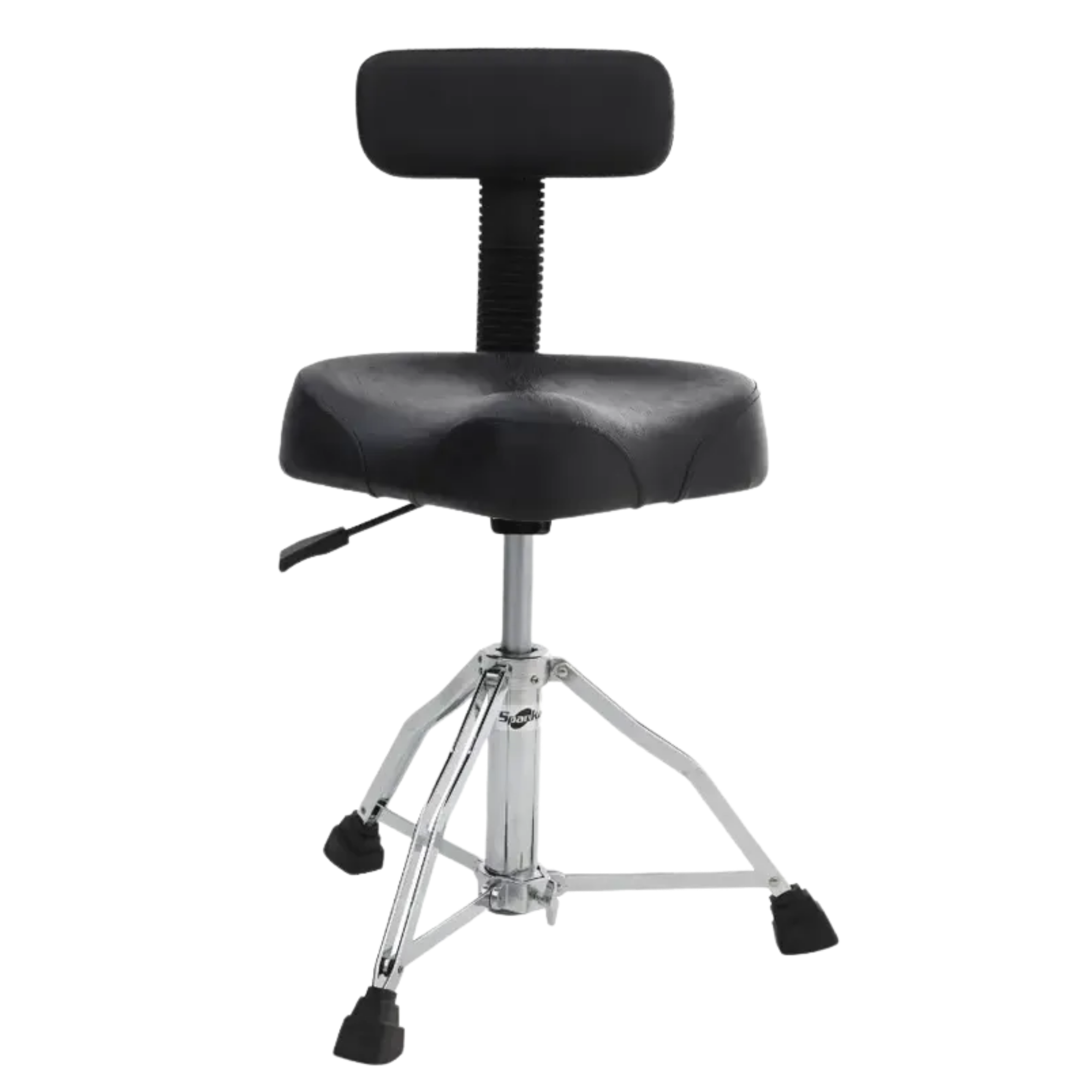 Banco para Bateria Spanking Black Selim com Encosto e Regulagem de Altura 23” x 4”