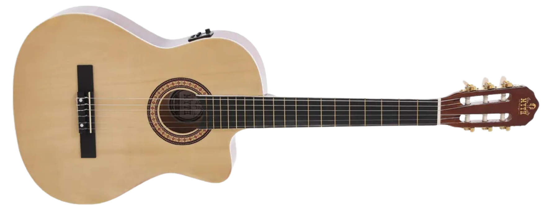 Violão Eletroacústico Nylon Zellmer MT39NCE Natural Light Coffee Cutaway com EQ03LCD