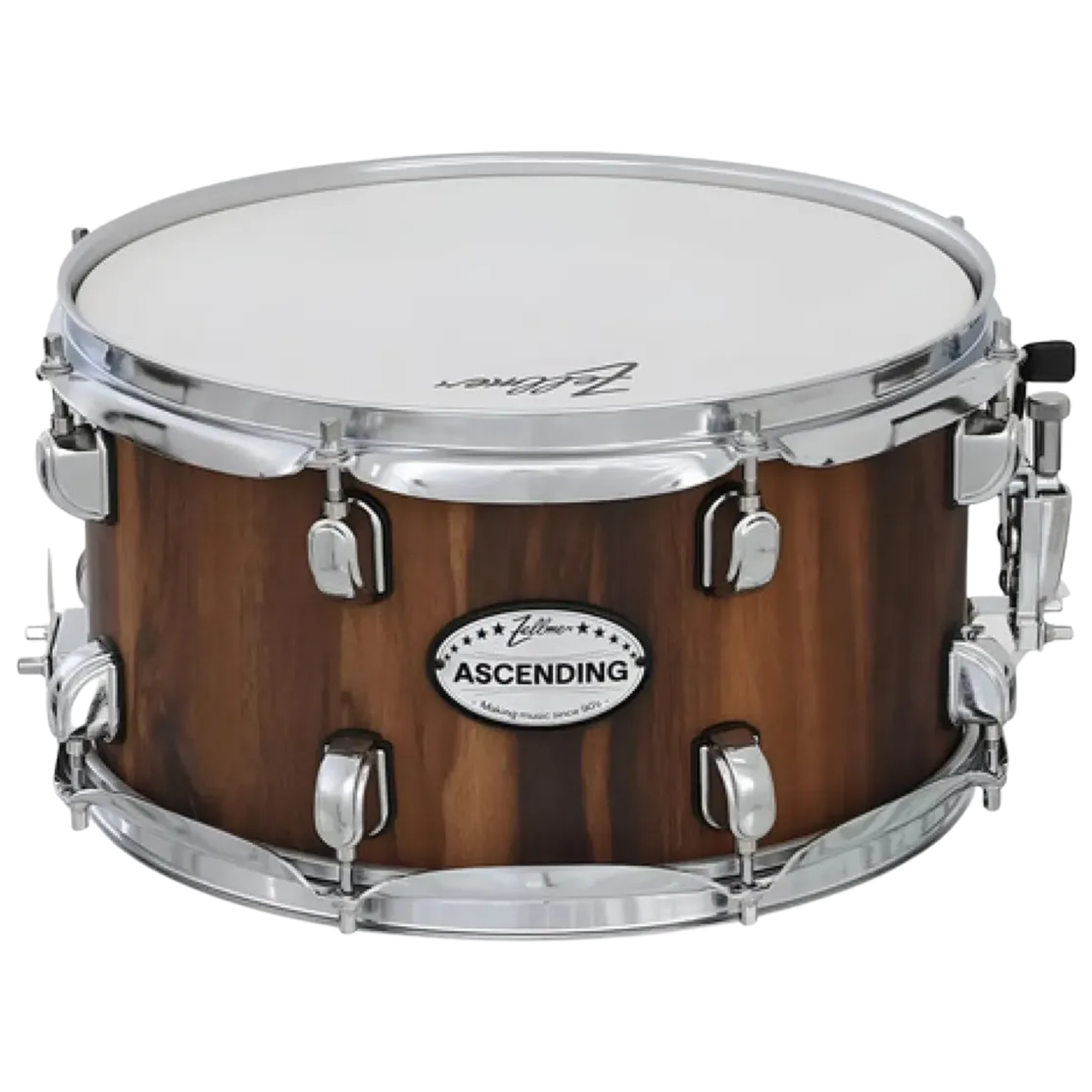 Caixa para Bateria Zellmer Ascending 13” x 7” Black Wood com Aros Cromados