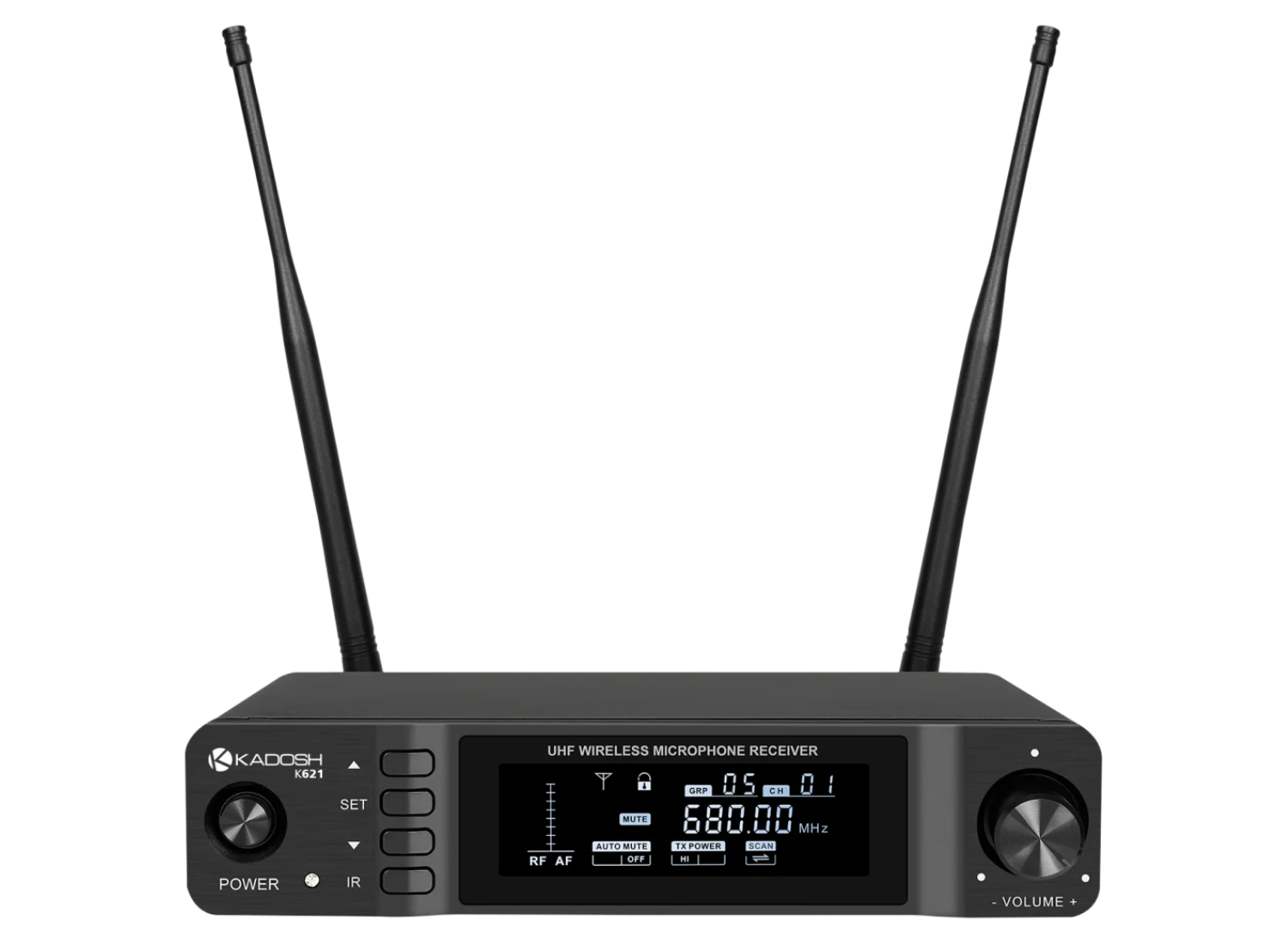 Microfone Sem Fio Kadosh K621H UHF Digital 24-bit/48kHz com Varredura Automática até 80m