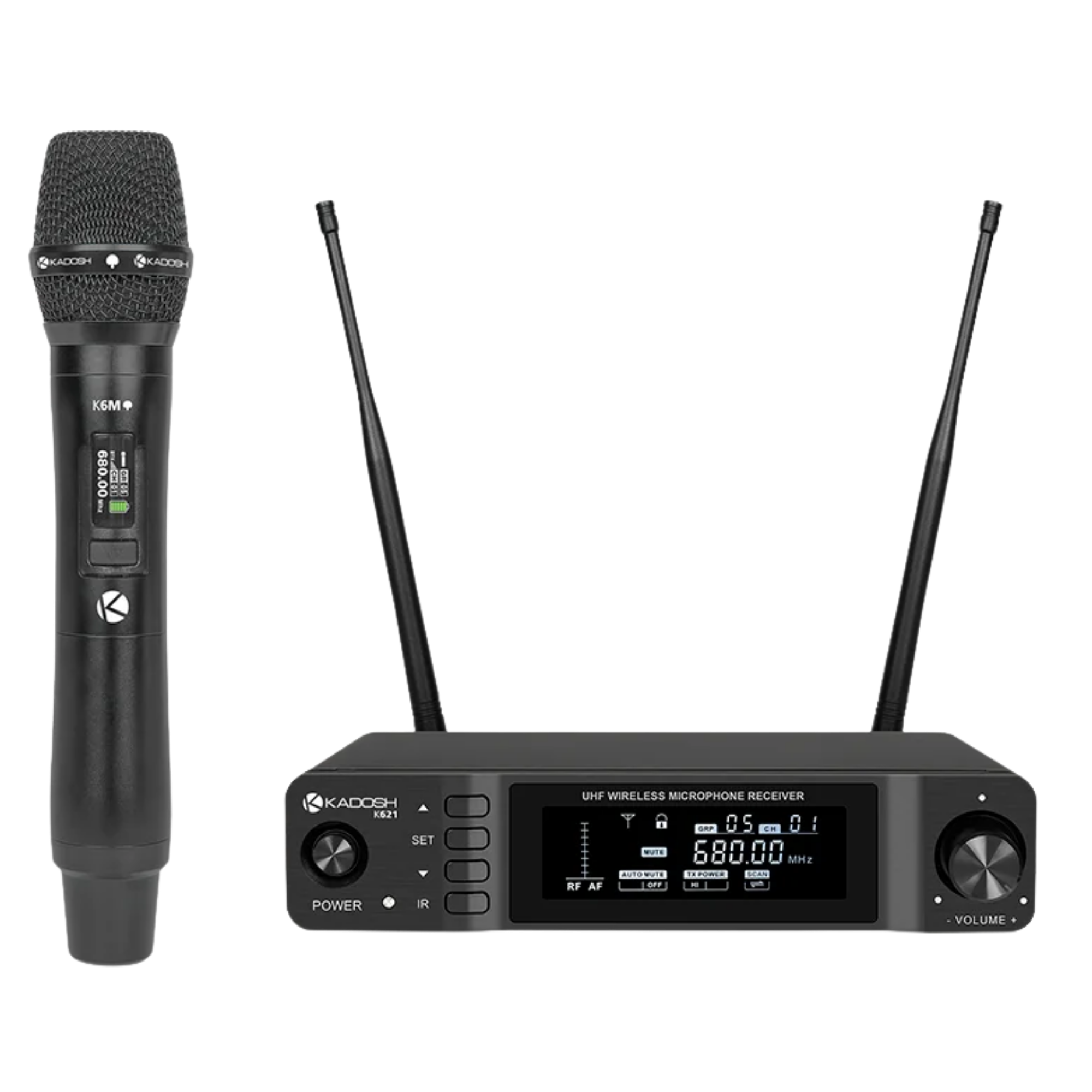 Microfone Sem Fio Kadosh K621M UHF Digital 24-bit/48kHz True Diversity com Cápsula K6m