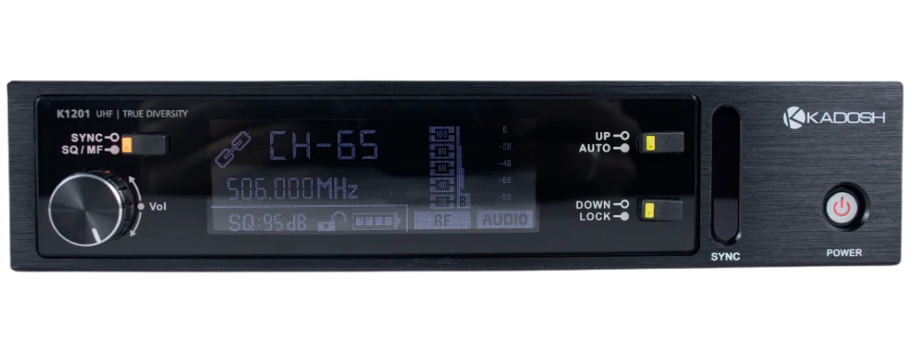 Microfone Sem Fio Kadosh K1201M UHF Hipercardioide com Cápsula K12-M True Diversity e PLL