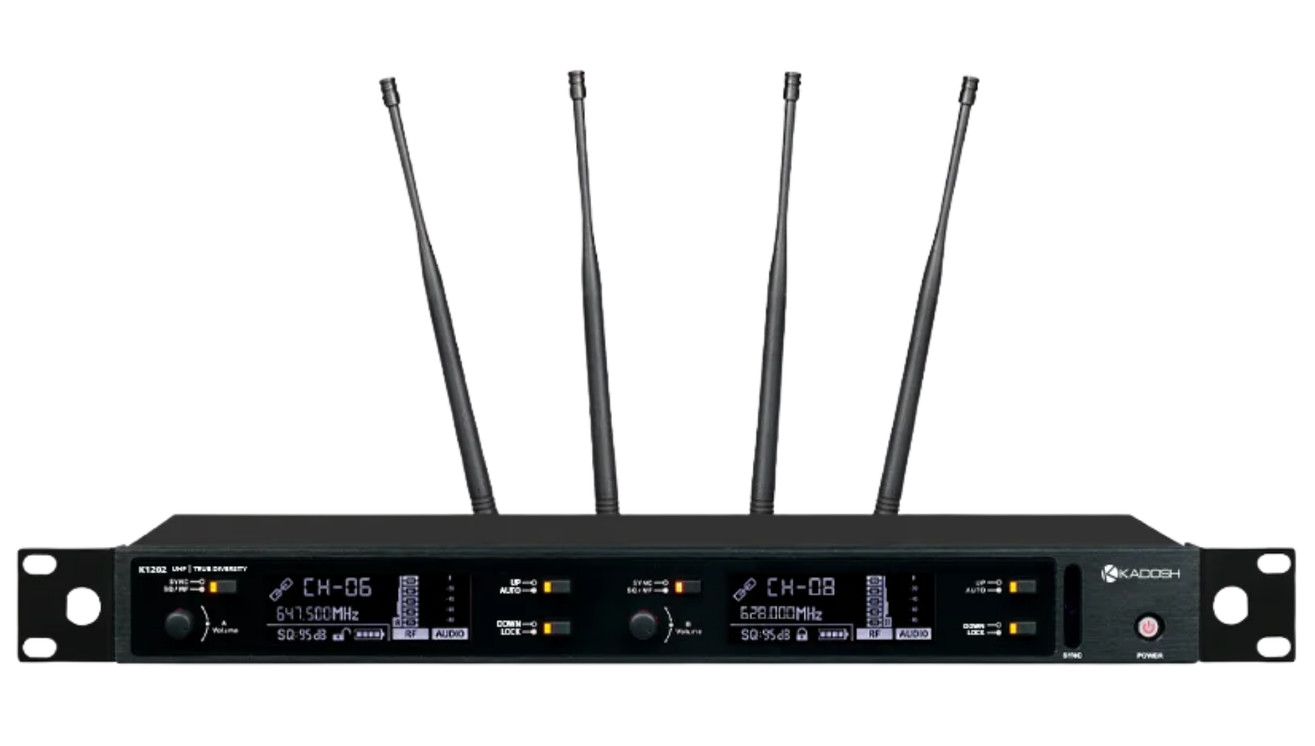 Microfone Sem Fio Kadosh K1202C UHF Supercardioide com Cápsula K-12M True Diversity e PLL