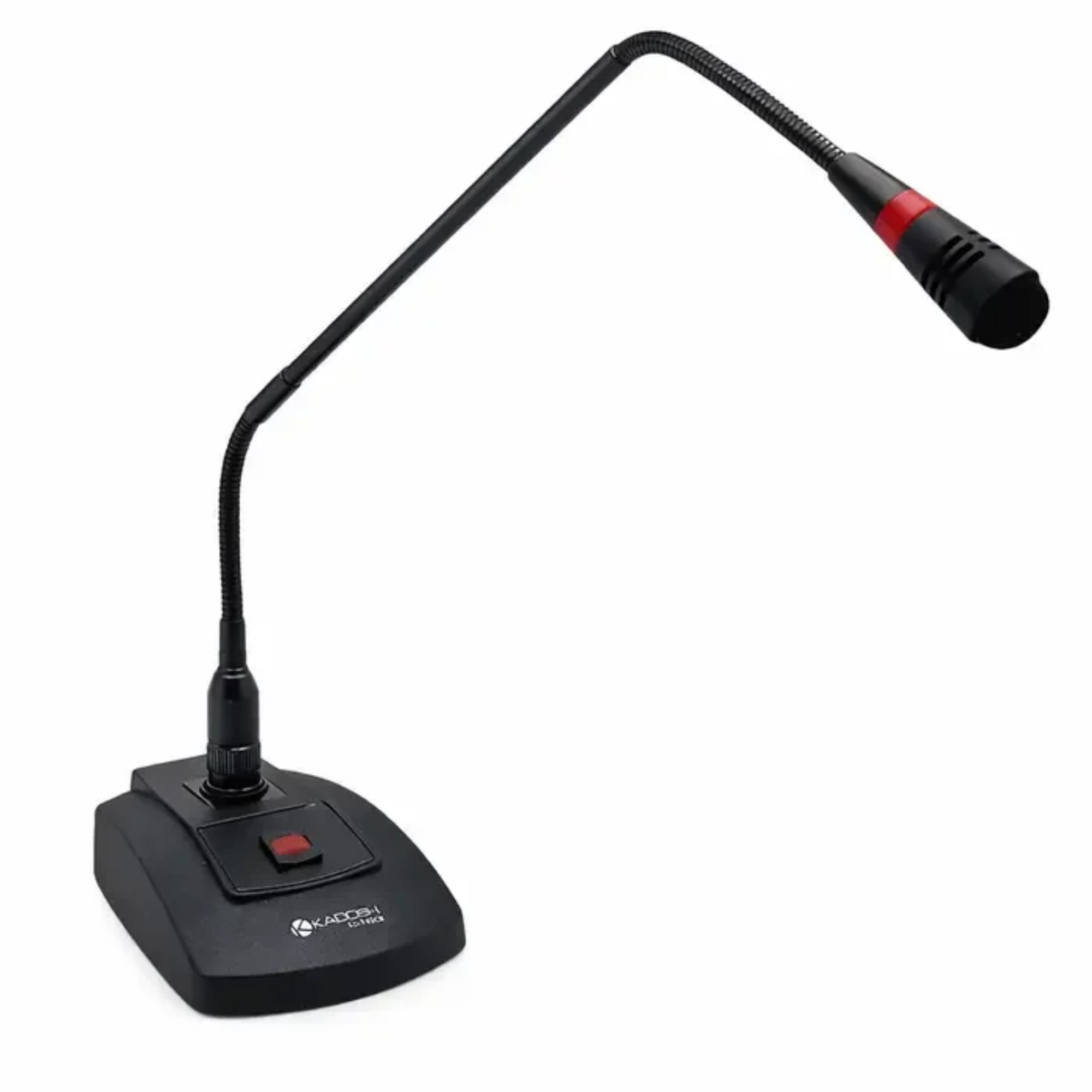 Microfone Gooseneck Kadosh KG-745CB Condensador Cardioide com Haste Metálica Flexível de 45 cm, Base com Botão On/Off e LED Indicador