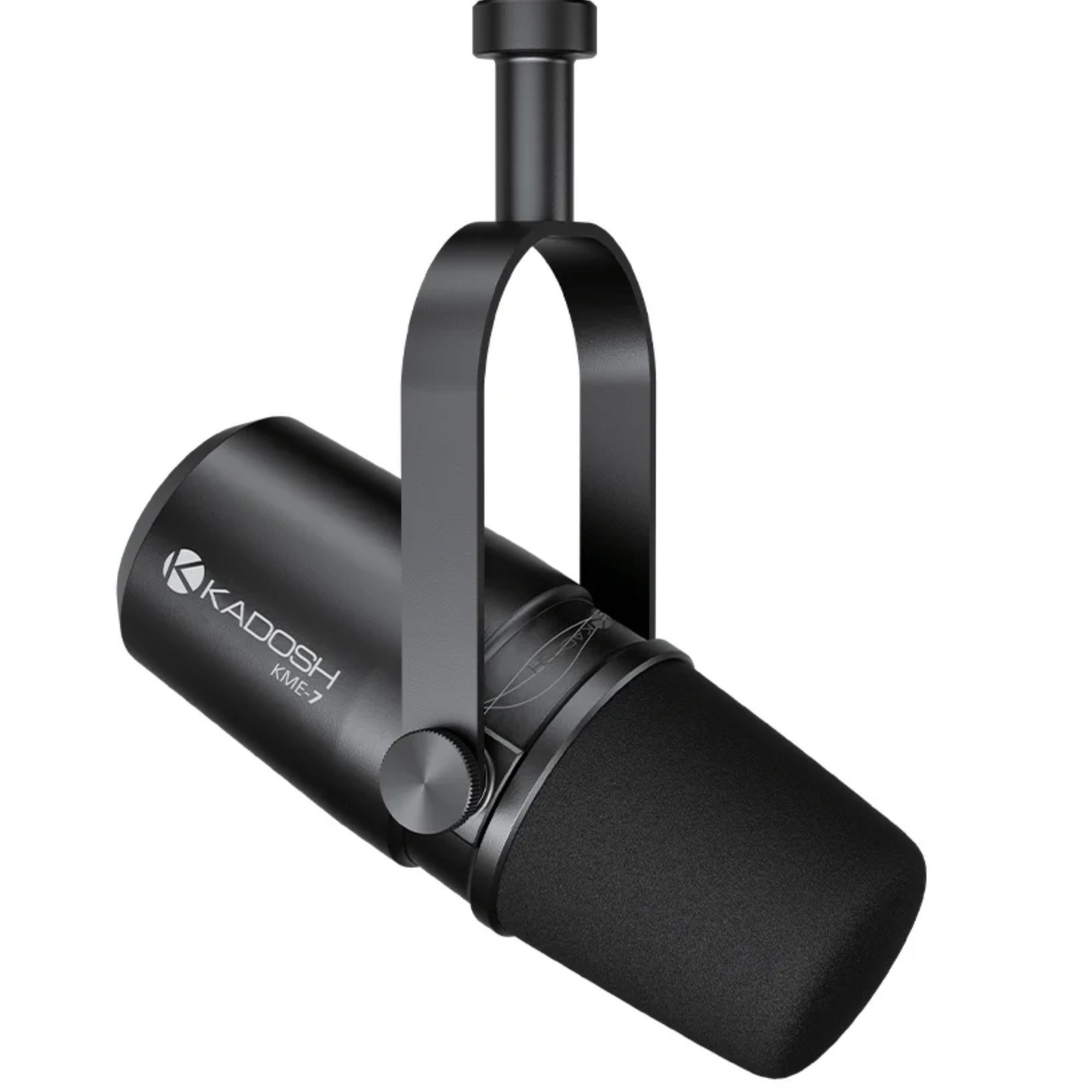 Microfone Dinâmico Kadosh KME-7 Cardioide para Podcast e Streaming com Saída XLR e Suporte Ajustável