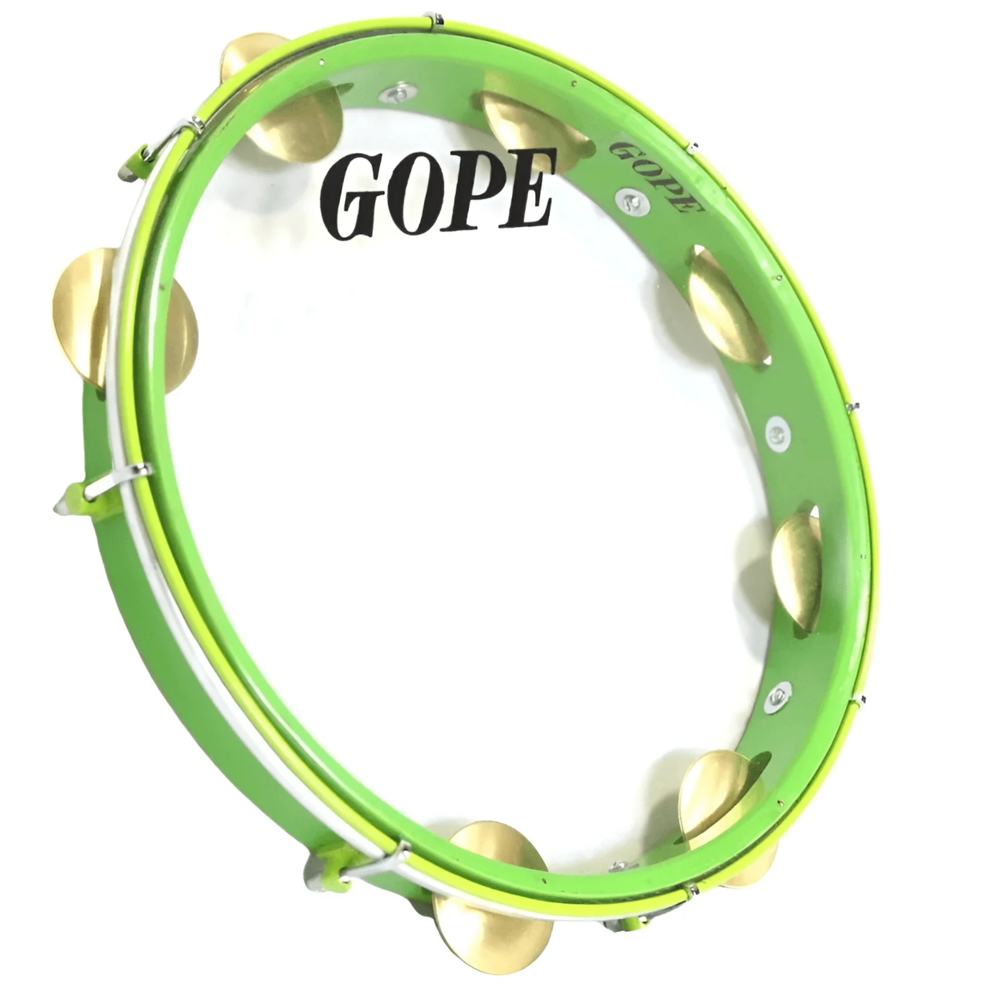 Pandeiro Gope 12” Super Leve 647-SLVLVL Verde Cristal com Corpo e Aro Verde Pele Cristal e 8 Afinações