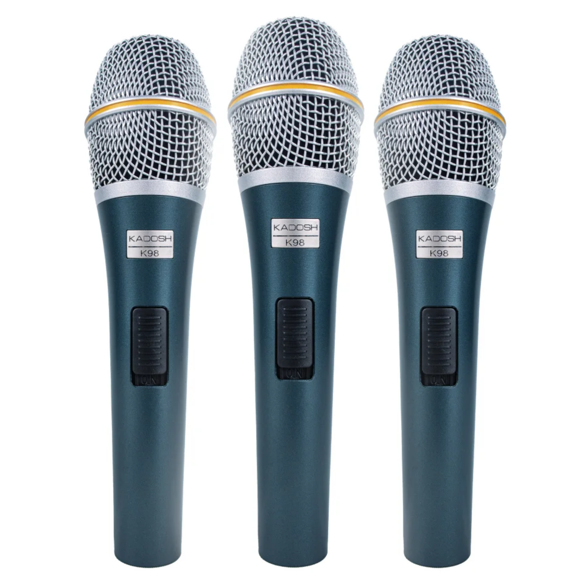 Kit de Microfone Dinâmico Cardioide Kadosh K98 com Chave On/Off Corpo de Metal Reforçado e Resposta de 50Hz a 15kHz