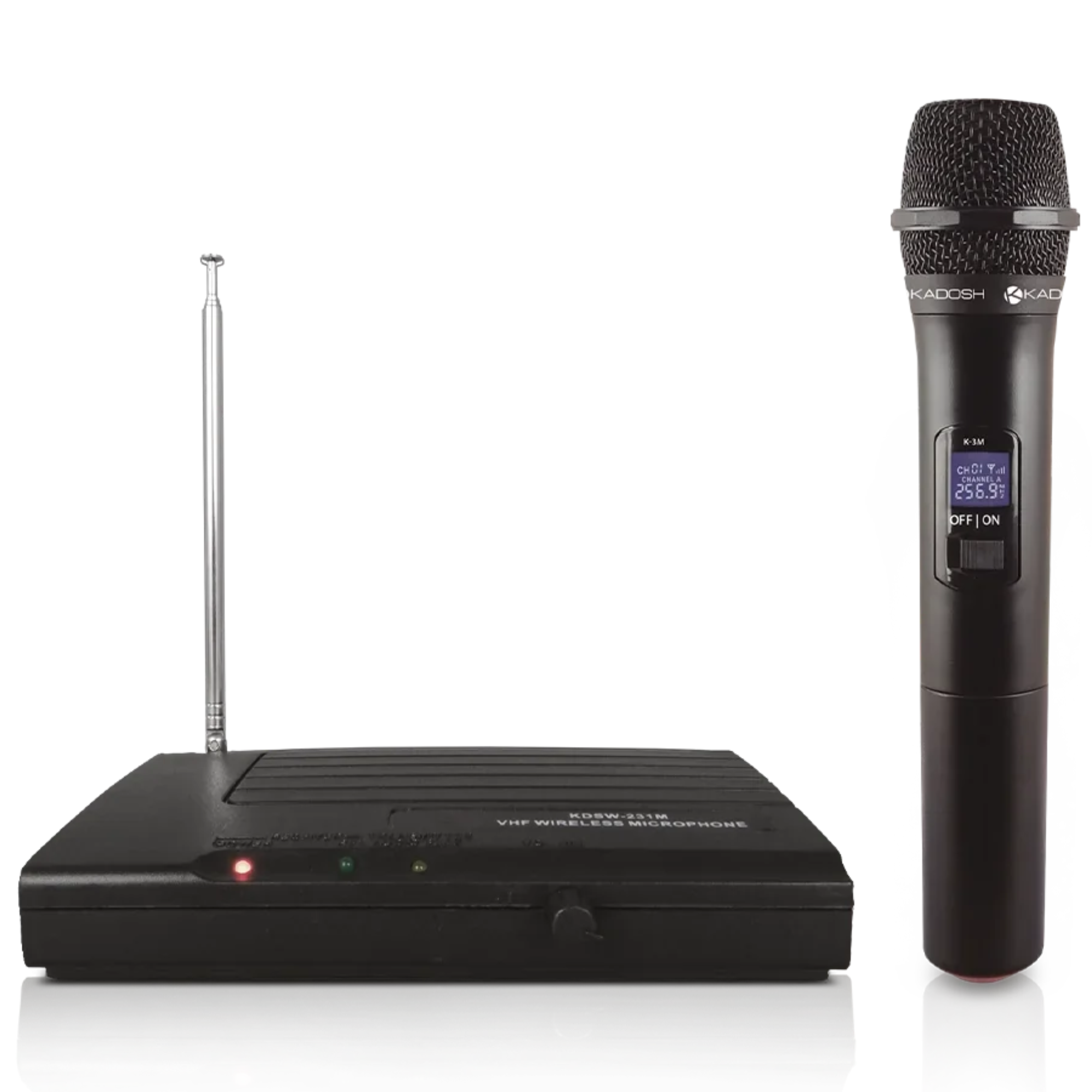 Sistema de Microfone Sem Fio VHF Kadosh K-231M com Microfone de Mão Dinâmico Cardioide e Alcance de 30m