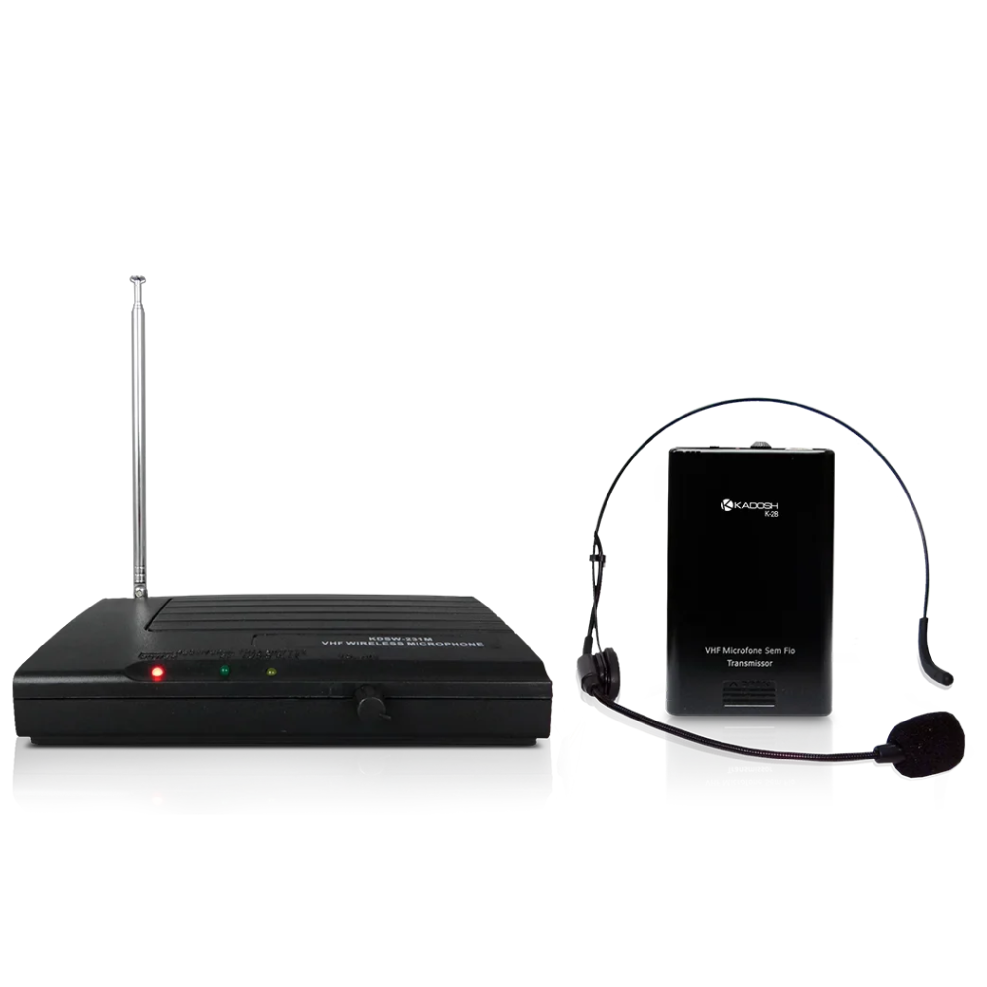 Sistema de Microfone Sem Fio UHF Kadosh K-231H com Headset e Bodypack com Alcance de 30m