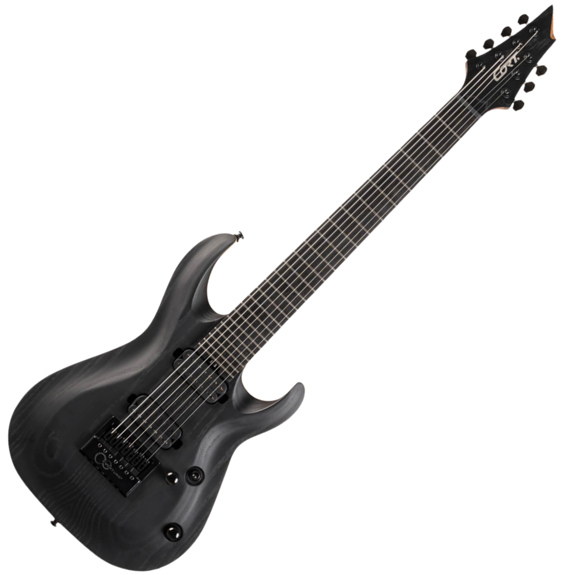 Guitarra Cort KX707 EverTune 7 Cordas Open Pore Black com Captadores Seymour Duncan