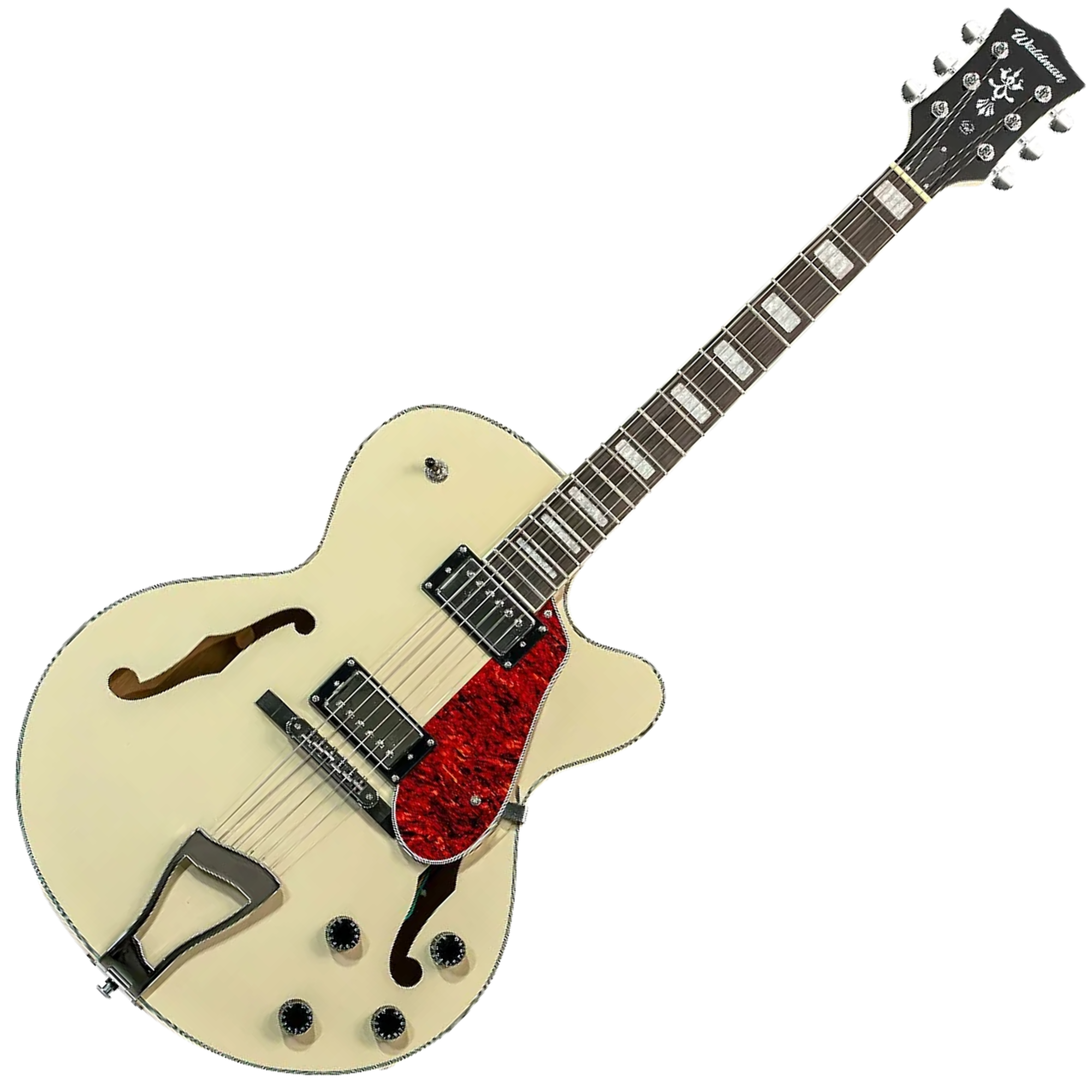 Guitarra Semi Acústica Waldman GHJ220 CP 22 Trastes com Captadores HH Creme