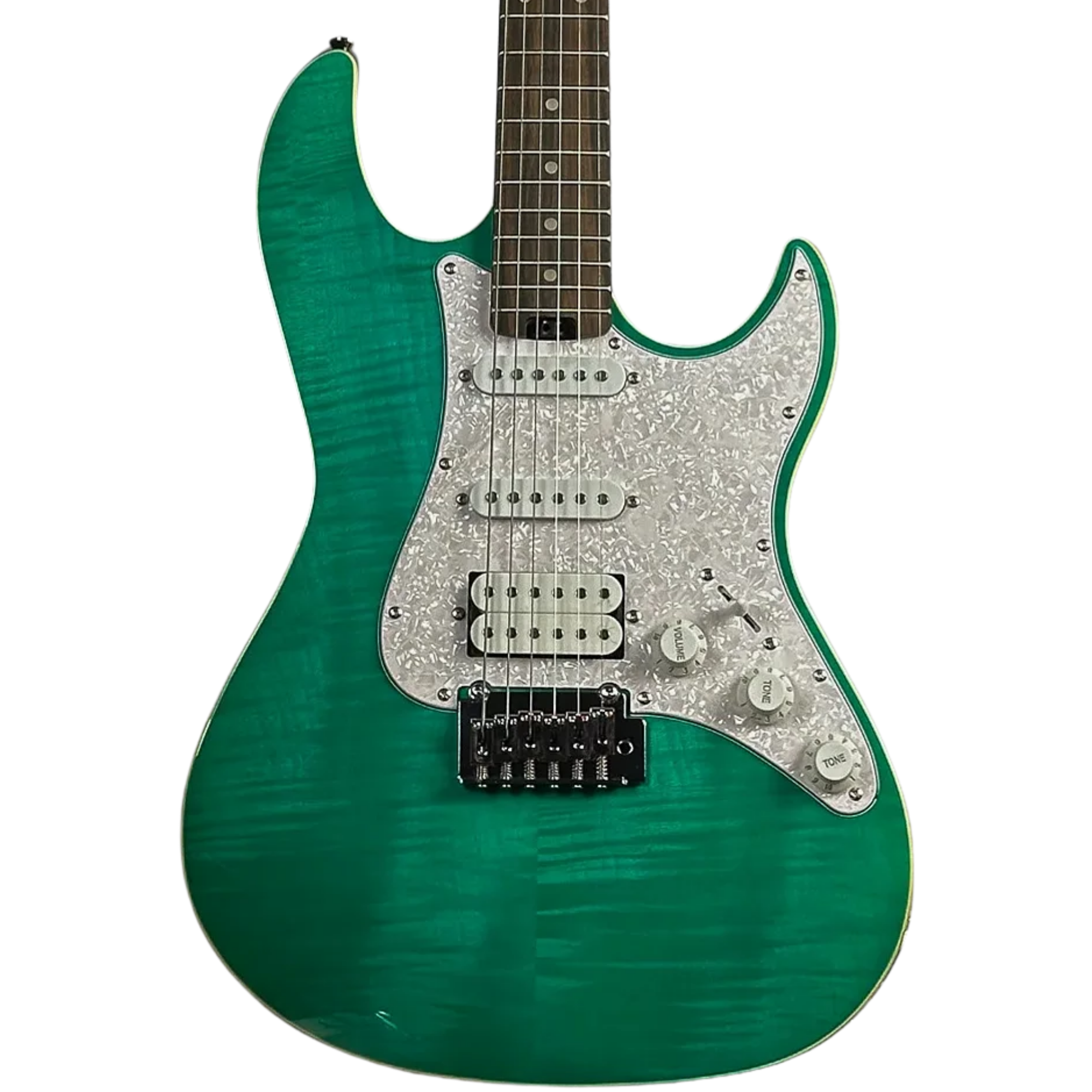 Guitarra Waldman ST-511F FAQ Faded Aqua Premium com Tampo Flamed e Tremolo