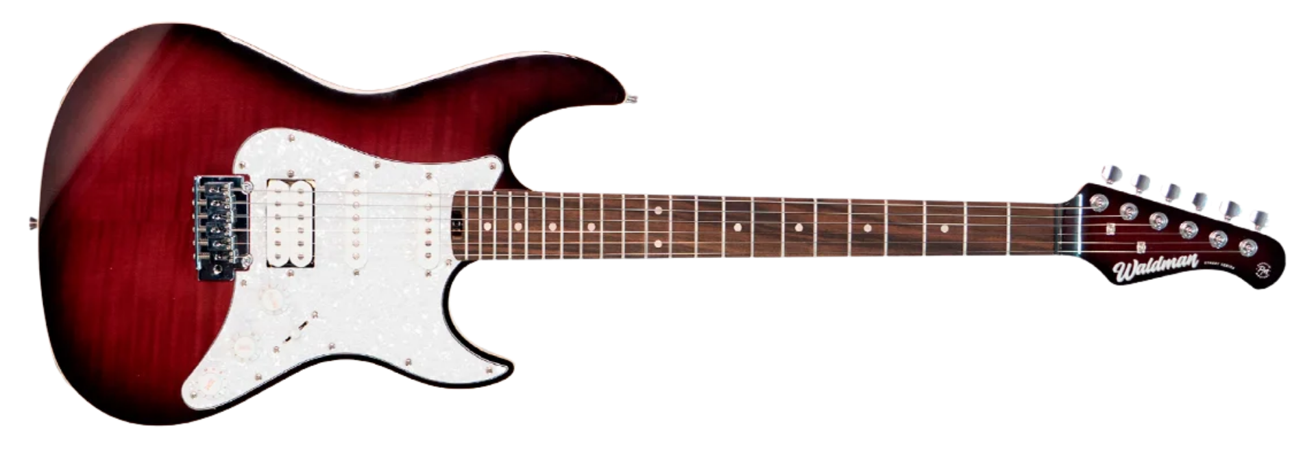 Guitarra Waldman ST-511F-FVI Red BRT com Captadores HSS e Ponte Tremolo