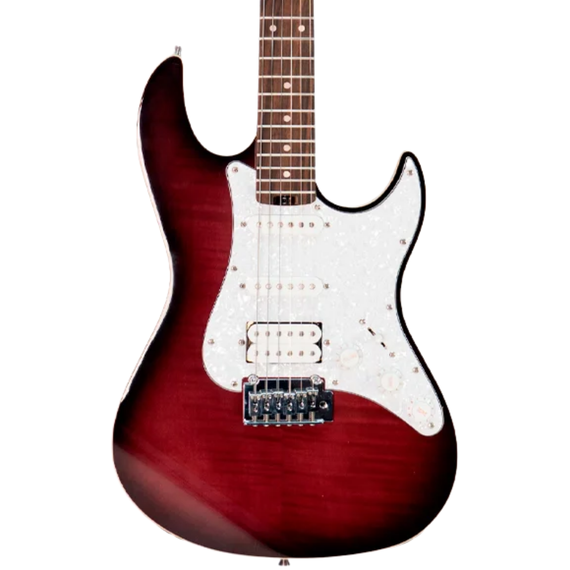 Guitarra Waldman ST-511F-FVI Red BRT com Captadores HSS e Ponte Tremolo