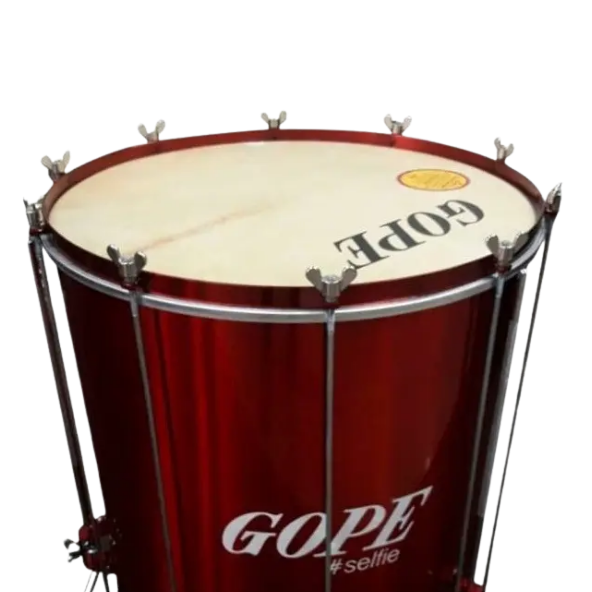 Surdo Gope BAL6020PESC Selfie Cereja 20x60cm em Alumínio com Tripé 10 Afinações Borboleta e Pele Animal