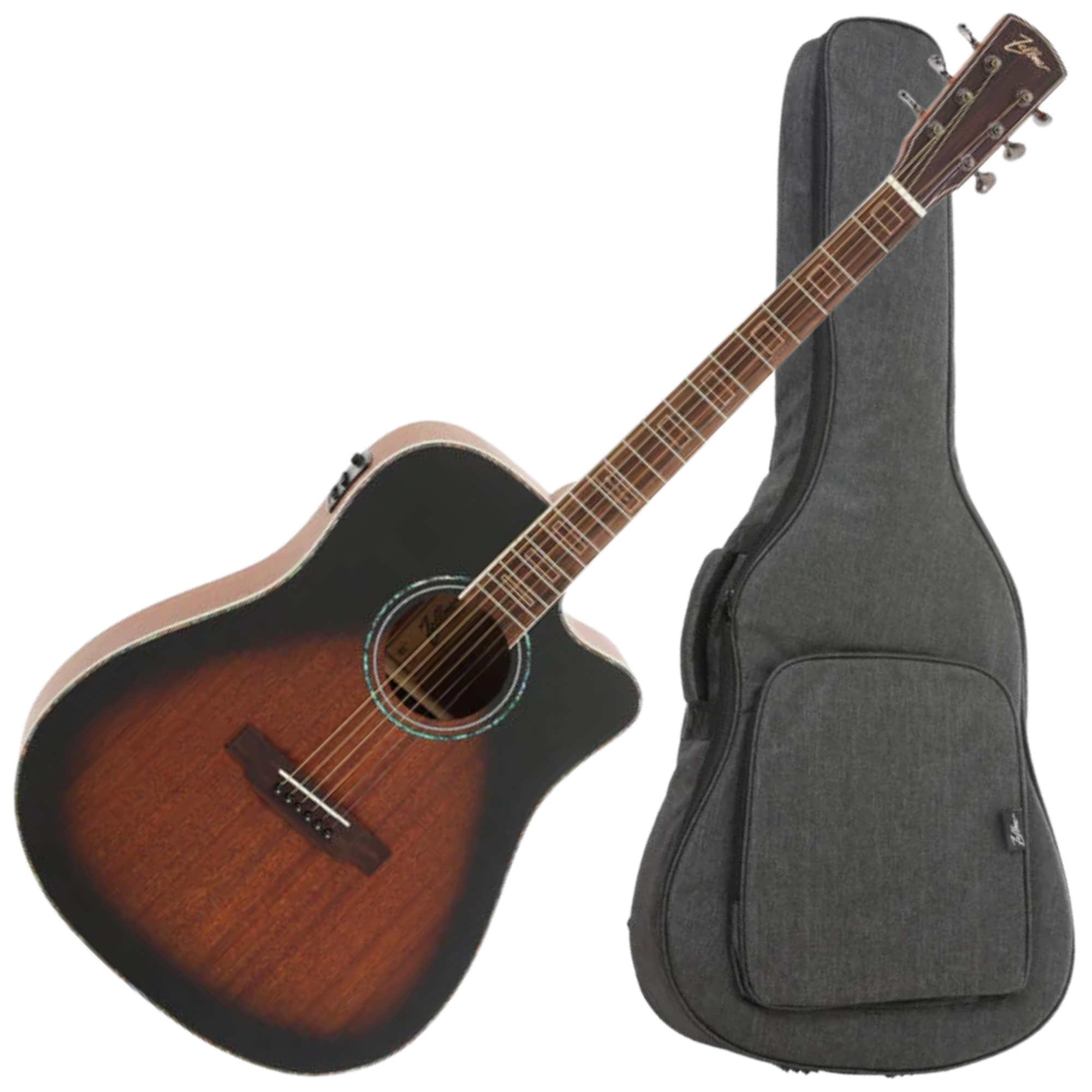 Violão Eletroacústico Aço Zellmer Heritage Honeyburst Cutaway 41" Fosco com Cherub GT-3 e Bag - 1622