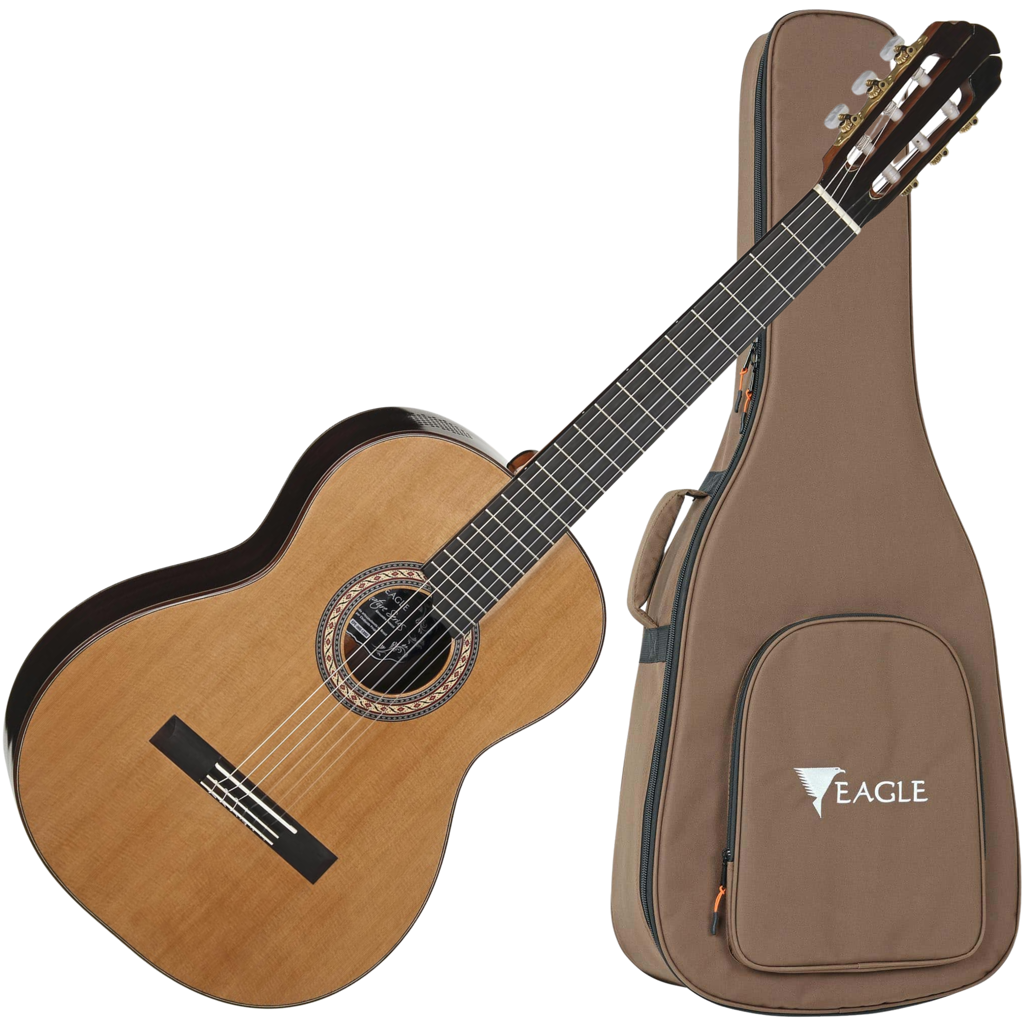 Violão Acústico Nylon Eagle Royal Series ERY 860 All Solid Tampo Cedro Canadense AAA Jacarandá Indiano Maciço