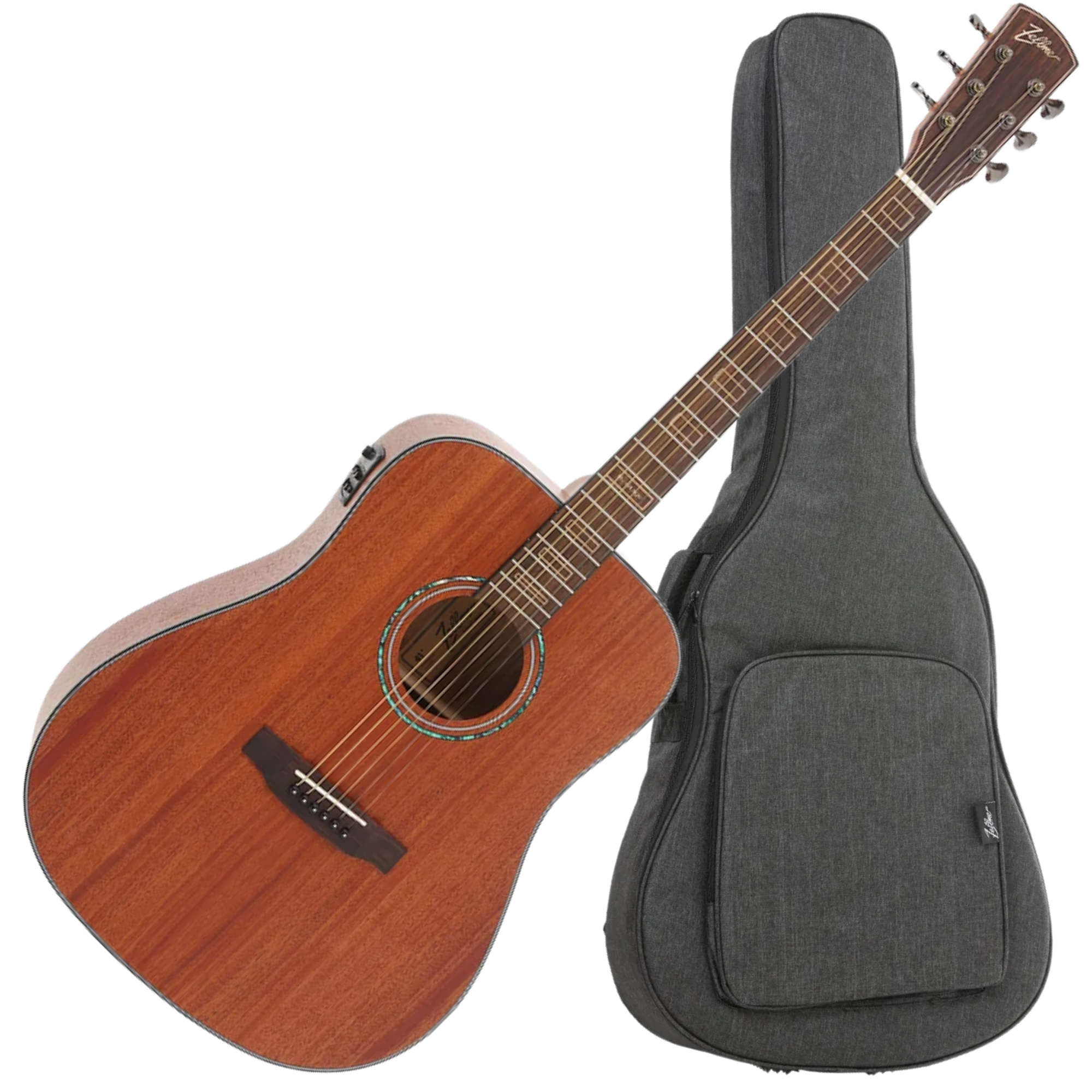 Violão Eletroacústico Mahogany Zellmer Heritage Folk 41" Fosco com PreAmp Cherub GT-3 e Bag - 1642